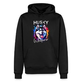 Schlittenhund Flüsterer Husky - Männer Premium Bio Hoodie - Schwarz - Vorne - Nico (187cm)
