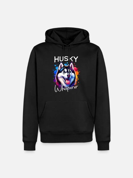 Sled Dog Whisperer Husky - Men’s Premium Organic Hoodie - black