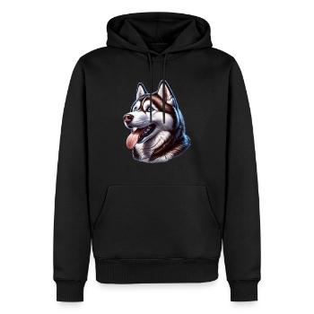 Schlittenhund Husky - Männer Premium Bio Hoodie - Schwarz - Vorne - Nico (187cm)
