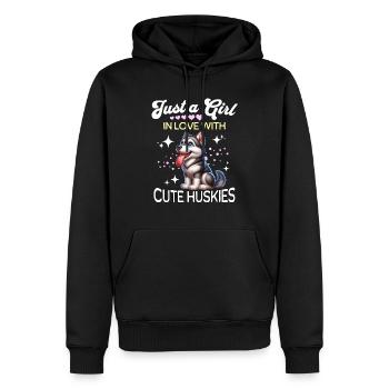 Schlittenhund Mädchen Husky - Männer Premium Bio Hoodie - Schwarz - Vorne - Nico (187cm)