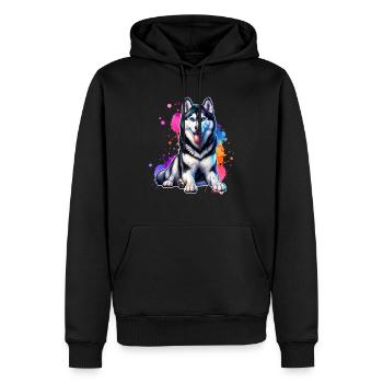 Schlittenhund Geschenk Husky - Männer Premium Bio Hoodie - Schwarz - Vorne - Nico (187cm)