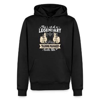 Instructeur légendaire - Sweat à capuche Premium bio Homme - noir - Devant - Nico (187cm)