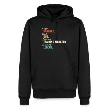 Gestionnaire de formation Papa - Sweat à capuche Premium bio Homme - noir - Devant - Nico (187cm)