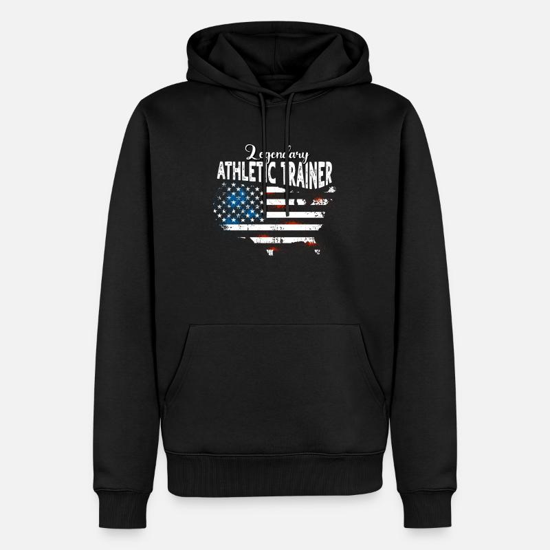 Athletiktrainer US - Männer Premium Bio Hoodie - Schwarz
