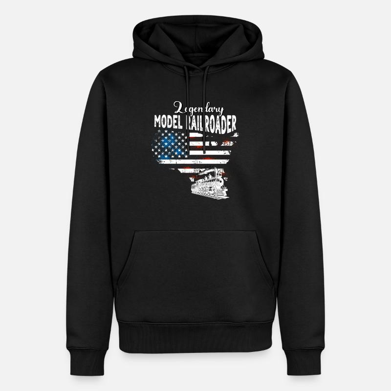 Modelleisenbahner US - Männer Premium Bio Hoodie - Schwarz