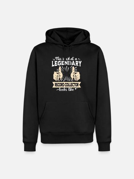 Collectionneur de disques légendaire - Sweat à capuche Premium bio Homme - noir