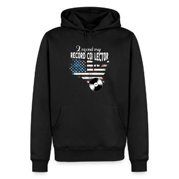 Plattensammler US - Männer Premium Bio Hoodie - Schwarz - Vorne - Nico (187cm)