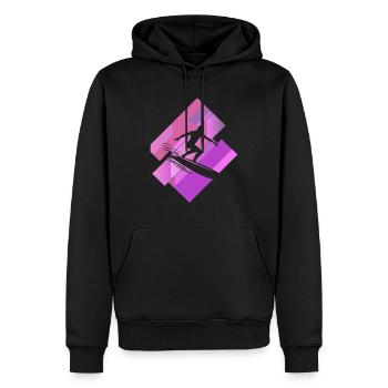 Surfbrett Hawaii Surfergirl - Männer Premium Bio Hoodie - Schwarz - Vorne - Nico (187cm)