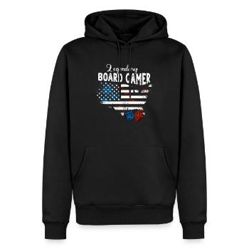 Brettspieler US - Männer Premium Bio Hoodie - Schwarz - Vorne - Nico (187cm)