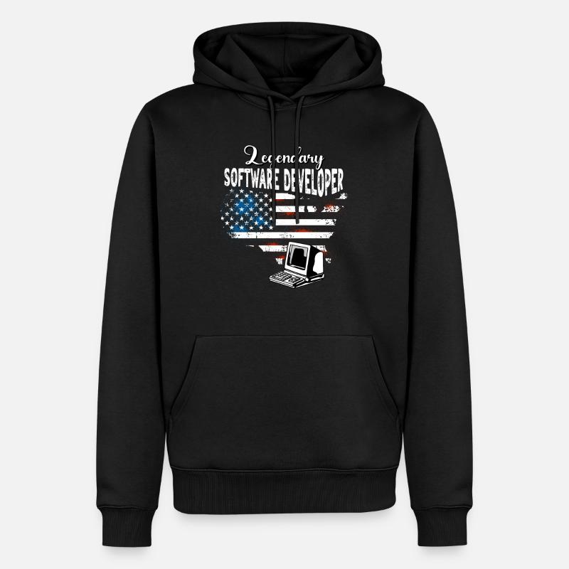 Développeur de logiciels US - Sweat à capuche Premium bio Homme - noir