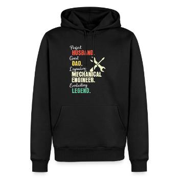 Ingénieur mécanique papa - Sweat à capuche Premium bio Homme - noir - Devant - Nico (187cm)