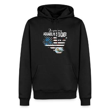 Aquariendesigner US - Männer Premium Bio Hoodie - Schwarz - Vorne - Nico (187cm)