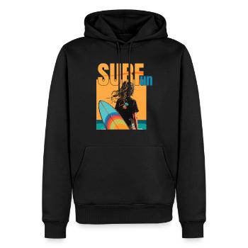 surfing is fun - Männer Premium Bio Hoodie - Schwarz - Vorne - Nico (187cm)