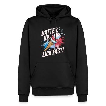 Batter Up Lick Fast Baseball Treat - Männer Premium Bio Hoodie - Schwarz - Vorne - Nico (187cm)