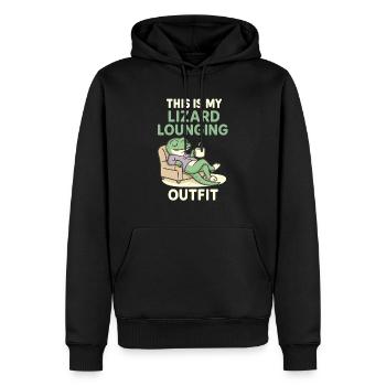 Gecko Shirt - this is my lizard lounging outfit - Männer Premium Bio Hoodie - Schwarz - Vorne - Nico (187cm)