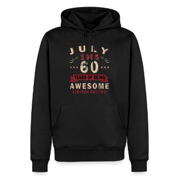 Vintage Juli 1965 Jahrgang Retro Geburtstag - Männer Premium Bio Hoodie - Schwarz - Vorne - Nico (187cm)
