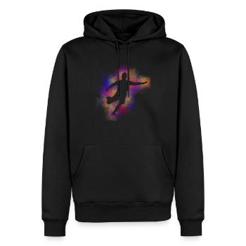 Fußball bunt - Männer Premium Bio Hoodie - Schwarz - Vorne - Nico (187cm)