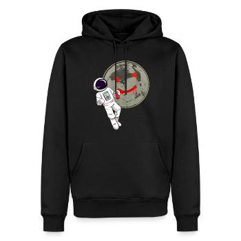 Astronaut Moon Graffiti Sprayer - Men’s Premium Organic Hoodie - black - Front - Nico (187cm)