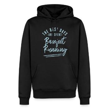 The Best Days Are Spent Barefoot Running Sayings - Männer Premium Bio Hoodie - Schwarz - Vorne - Nico (187cm)