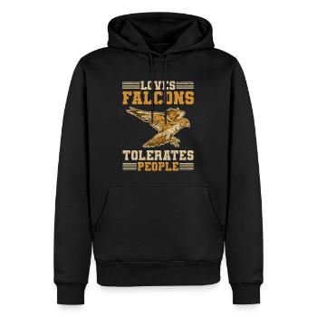Falknerei - Männer Premium Bio Hoodie - Schwarz - Vorne - Nico (187cm)