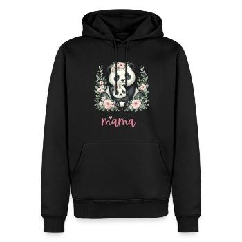 Amoureux des pandas, maman panda et ourson, fête des mères - Sweat à capuche Premium bio Homme - noir - Devant - Nico (187cm)