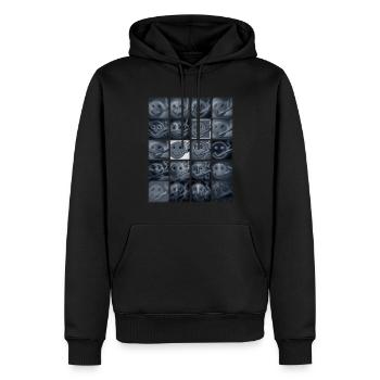 Rauchende Gesichter - Männer Premium Bio Hoodie - Schwarz - Vorne - Nico (187cm)
