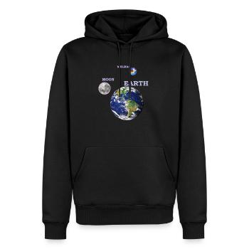 terre lune melmac 1 - Sweat à capuche Premium bio Homme - noir - Devant - Nico (187cm)