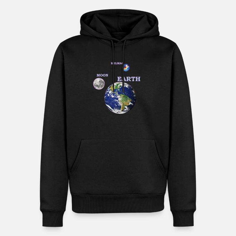 terre lune melmac 1 - Sweat à capuche Premium bio Homme - noir