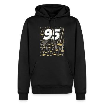 95 brooms Birthday humor mom and dad - Men’s Premium Organic Hoodie - black - Front - Nico (187cm)
