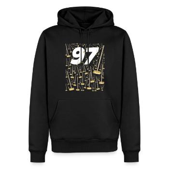 97 balais Citation Drôle Papy et Mamie - Sweat à capuche Premium bio Homme - noir - Devant - Nico (187cm)