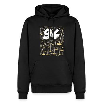 Geburtstag 94 Besen lustiges Geschenk - Männer Premium Bio Hoodie - Schwarz - Vorne - Nico (187cm)