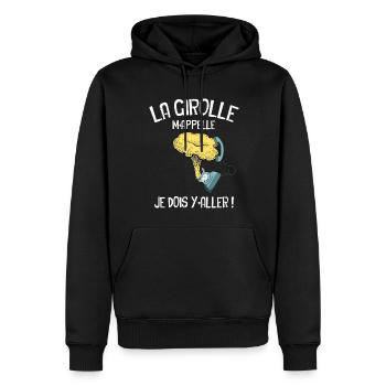 La Girolle Au Bout Du Fil Cadeau Champignons - Sweat à capuche Premium bio Homme - noir - Devant - Nico (187cm)