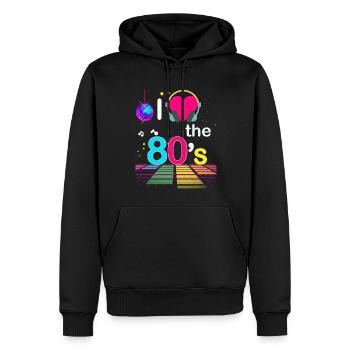 Meine besten Jahre sind die 80er - Männer Premium Bio Hoodie - Schwarz - Vorne - Nico (187cm)