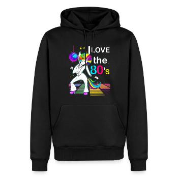80er Jahre Disco Einhorn Humor Tanzfläche - Männer Premium Bio Hoodie - Schwarz - Vorne - Nico (187cm)