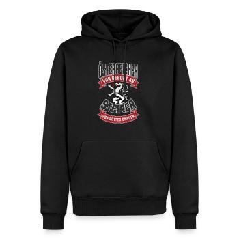 Steirer Von Gottes Gnaden Retro Design - Männer Premium Bio Hoodie - Schwarz - Vorne - Nico (187cm)