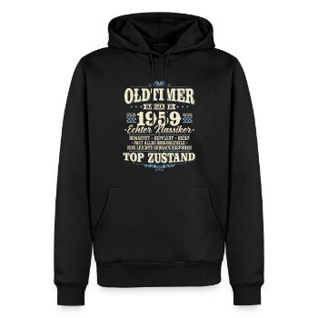 Oldtimer Baujahr 1959 Jahrgang geboren Geburtstag - Männer Premium Bio Hoodie - Schwarz - Vorne - Nico (187cm)