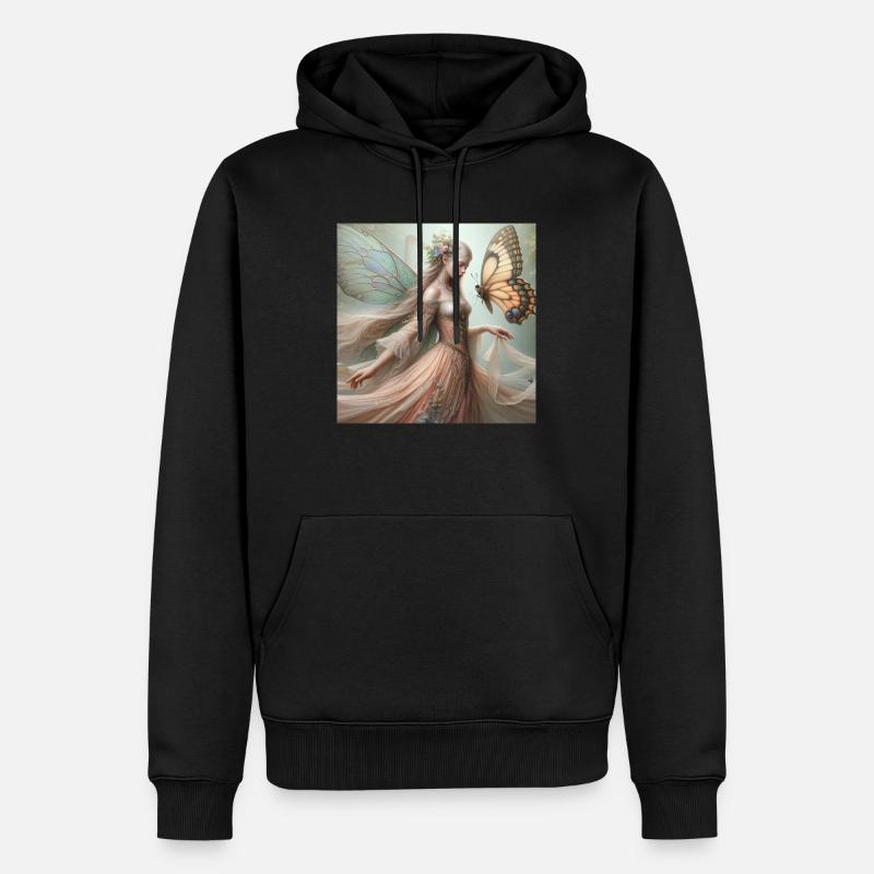 Fée Papillon. - Sweat à capuche Premium bio Homme - noir