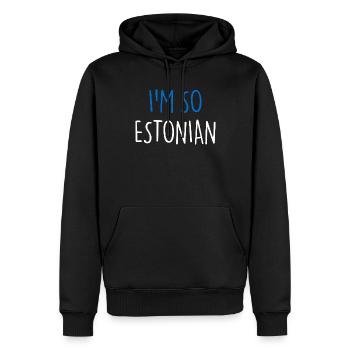 I'M SO ESTONIAN Estland - Männer Premium Bio Hoodie - Schwarz - Vorne - Nico (187cm)