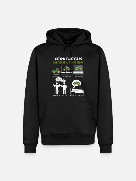 Tracteur humour agriculteur céréalier - Sweat à capuche Premium bio Homme - noir