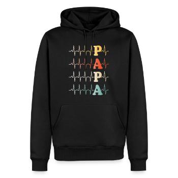 Dad Heartbeat Dad - Men’s Premium Organic Hoodie - black - Front - Nico (187cm)