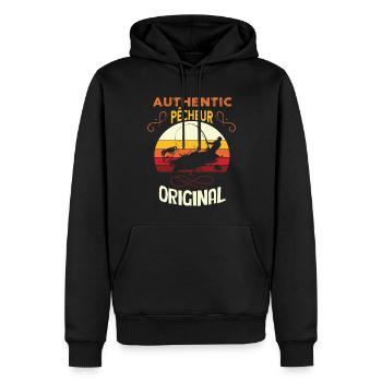 Pêcheur Original Citation Homme Pêcheur - Sweat à capuche Premium bio Homme - noir - Devant - Nico (187cm)
