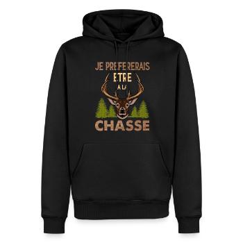 Chasse Citation Pour Homme Chasseur Papa Papy - Sweat à capuche Premium bio Homme - noir - Devant - Nico (187cm)