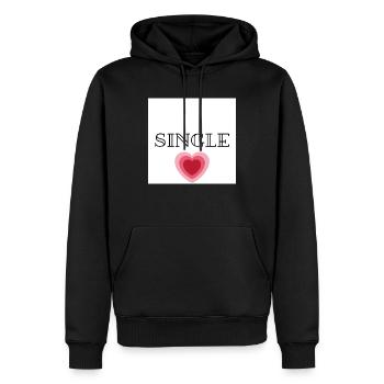Célibataire - Sweat à capuche Premium bio Homme - noir - Devant - Nico (187cm)