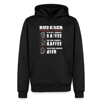 My daily routine as a rower - Men’s Premium Organic Hoodie - black - Front - Nico (187cm)