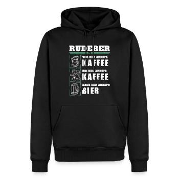 My daily routine as a rower - Men’s Premium Organic Hoodie - black - Front - Nico (187cm)