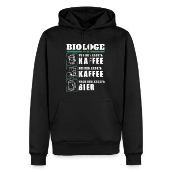 Mon quotidien de biologiste - Sweat à capuche Premium bio Homme - noir - Devant - Nico (187cm)