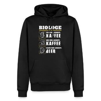 Mon quotidien de biologiste - Sweat à capuche Premium bio Homme - noir - Devant - Nico (187cm)
