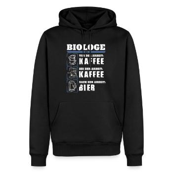 Mon quotidien de biologiste - Sweat à capuche Premium bio Homme - noir - Devant - Nico (187cm)