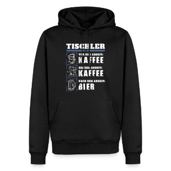 My daily routine as a carpenter - Men’s Premium Organic Hoodie - black - Front - Nico (187cm)