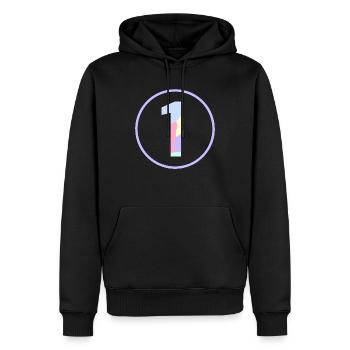Pastel « One » 1- ApriNoeScor - Sweat à capuche Premium bio Homme - noir - Devant - Nico (187cm)
